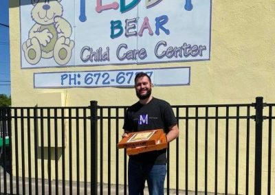 Teddy Bear Child Care Center receives pizza